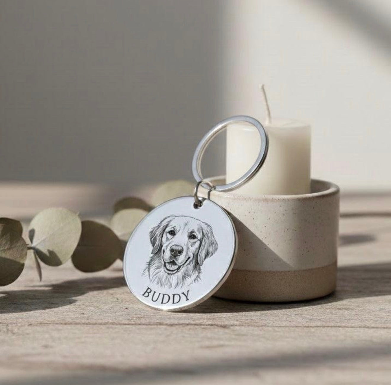 Custom Pet Photo Engraved Tag - Personalized Memorial Keepsake