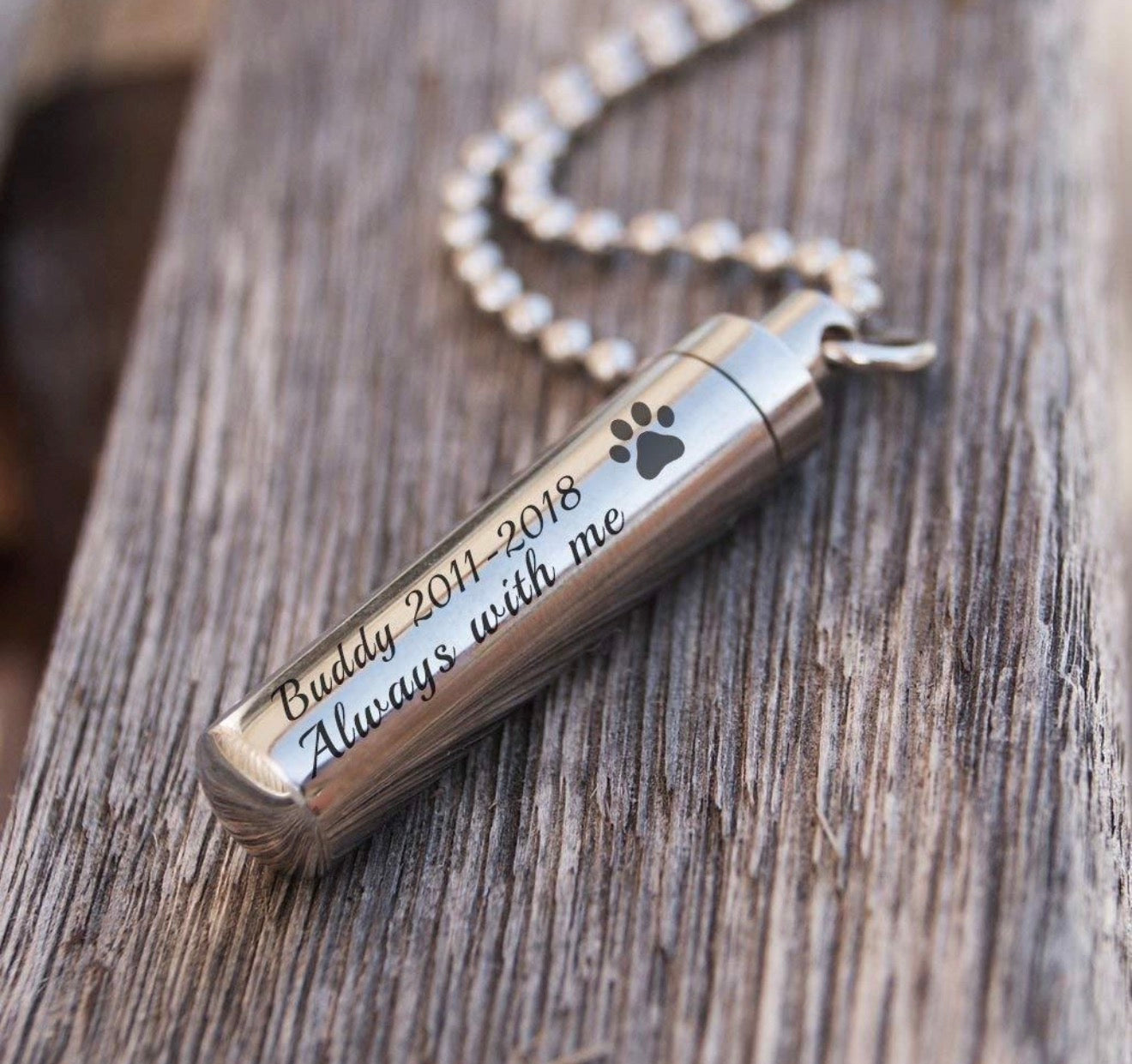 Custom Pet Photo Engraved Tag - Personalized Memorial Keepsake