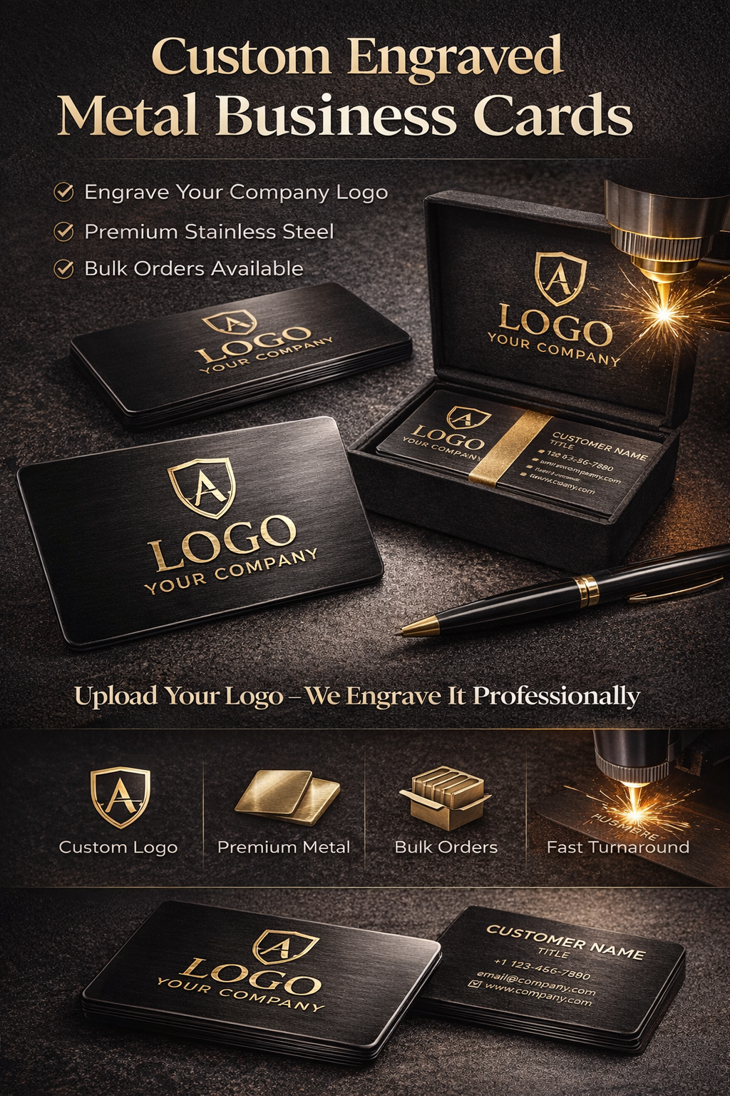 Custom Engraved Metal Business Gift | Logo Engraving for Corporate Orders